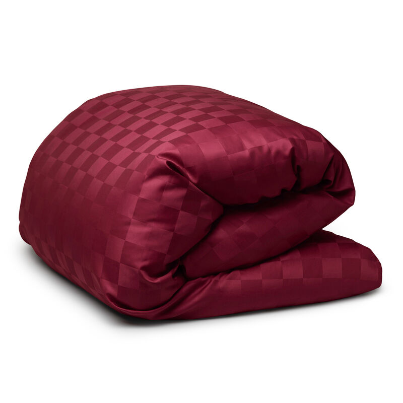 Satin Check Down Quilt Cover image number 0